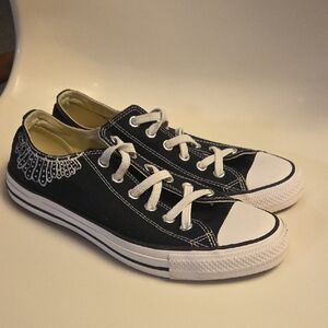 Converse Black Low-Top Canvas Sneakers with White Accents
